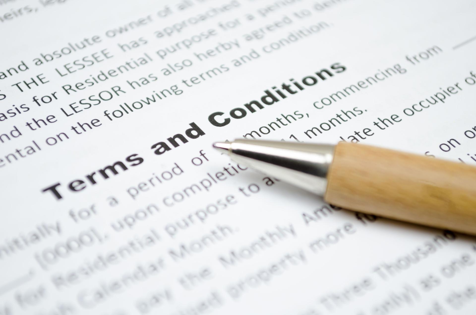 Terms and conditions